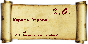 Kapsza Orgona névjegykártya